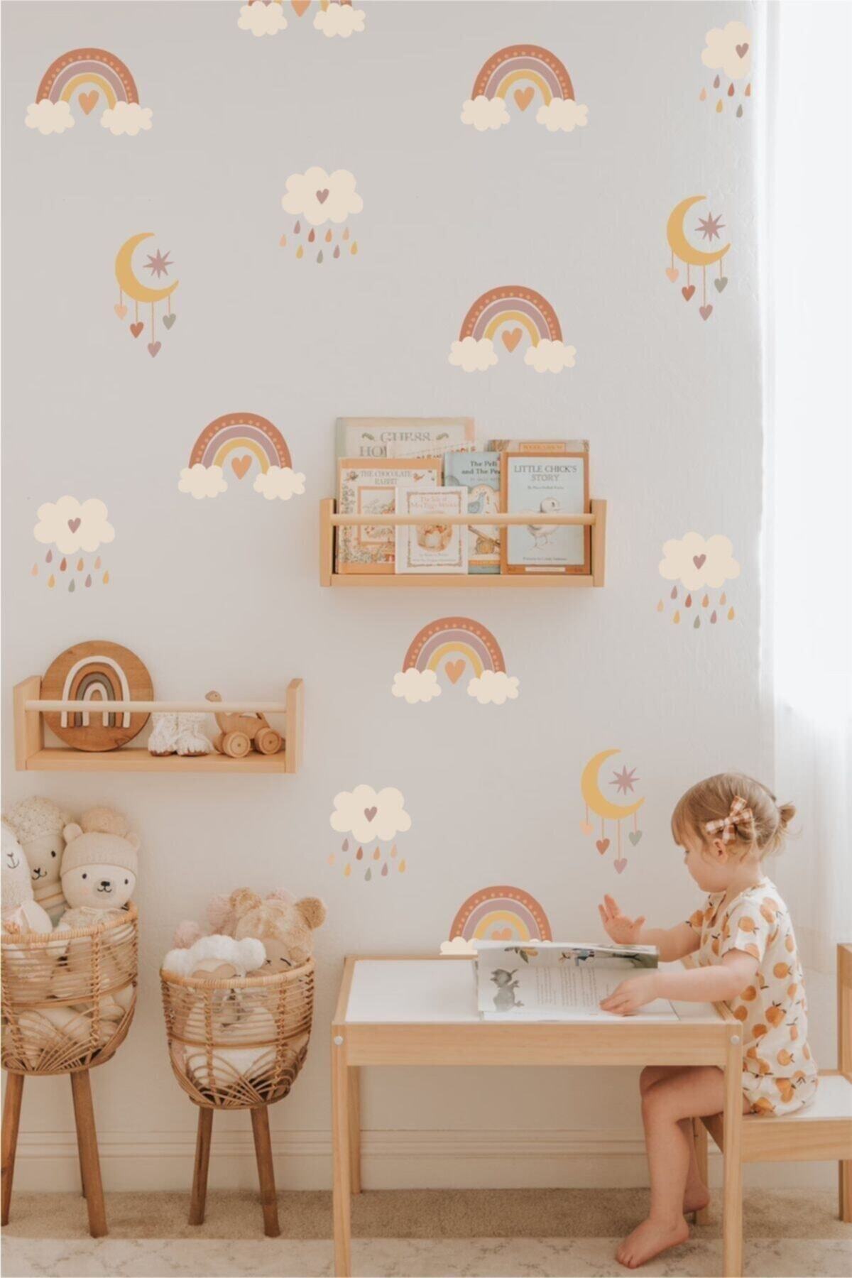 Crying Rainbow Nursery Wall Stickers Set