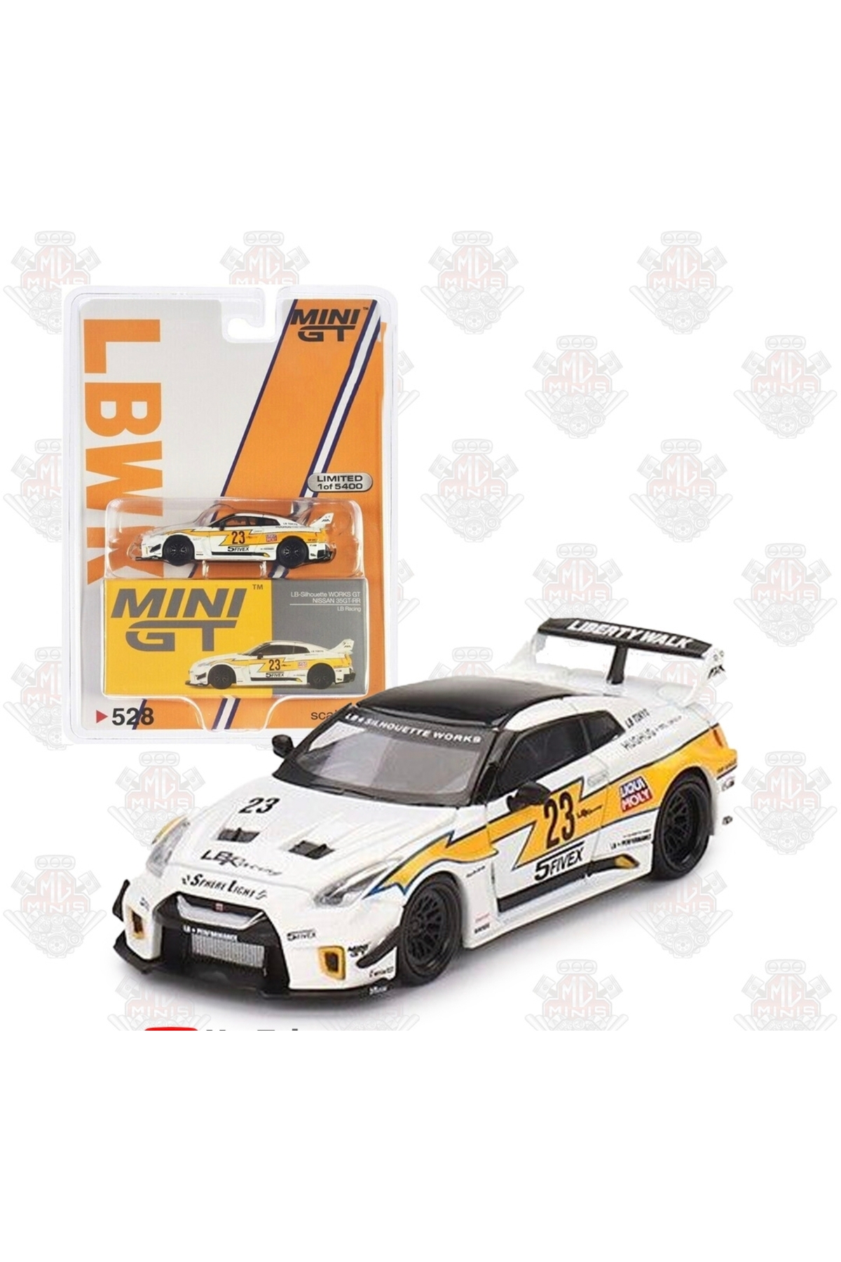 ミニカー MINIGT LB-SilhouetteWORKSGTNissan 35GTRR 1/64スケール CM MODEL「LB SILHOUETTE WORKS NISSAN 35GT-RR 