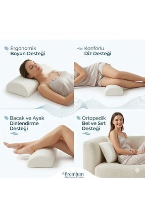 KIRLENT EV Visco Ortopedik Horlama Yastığı Çok Amaçlı Yastık Silindir Yastık ...