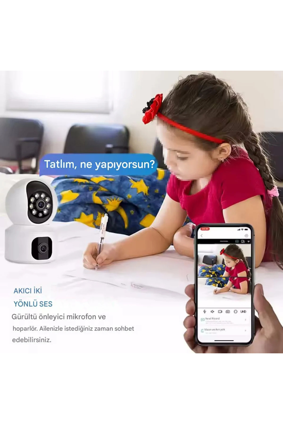SONREİR MPI AOİ Akıllı Kamera WiFi 6MP 2 Kameralı IP Güvenlik Kamerası Hareketli Bebek Odası Dış İç Kullanım fotoğrafı 5 (önizleme)