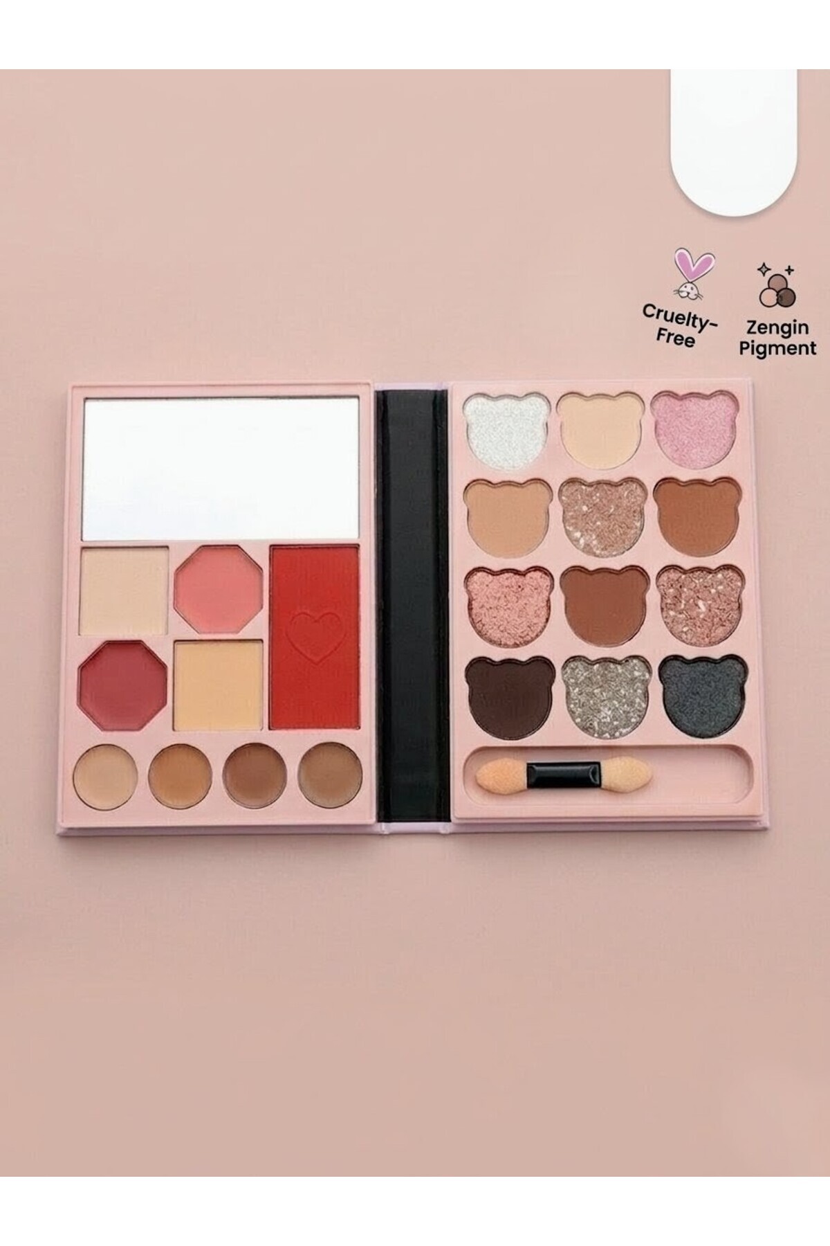 Makyaj Paleti - Makeup Set Parlak & Pastel Tonlar (21 Çeşit )Kitap Şeklinde — ArtopioMakyaj Paleti — تصویر 4 از 6