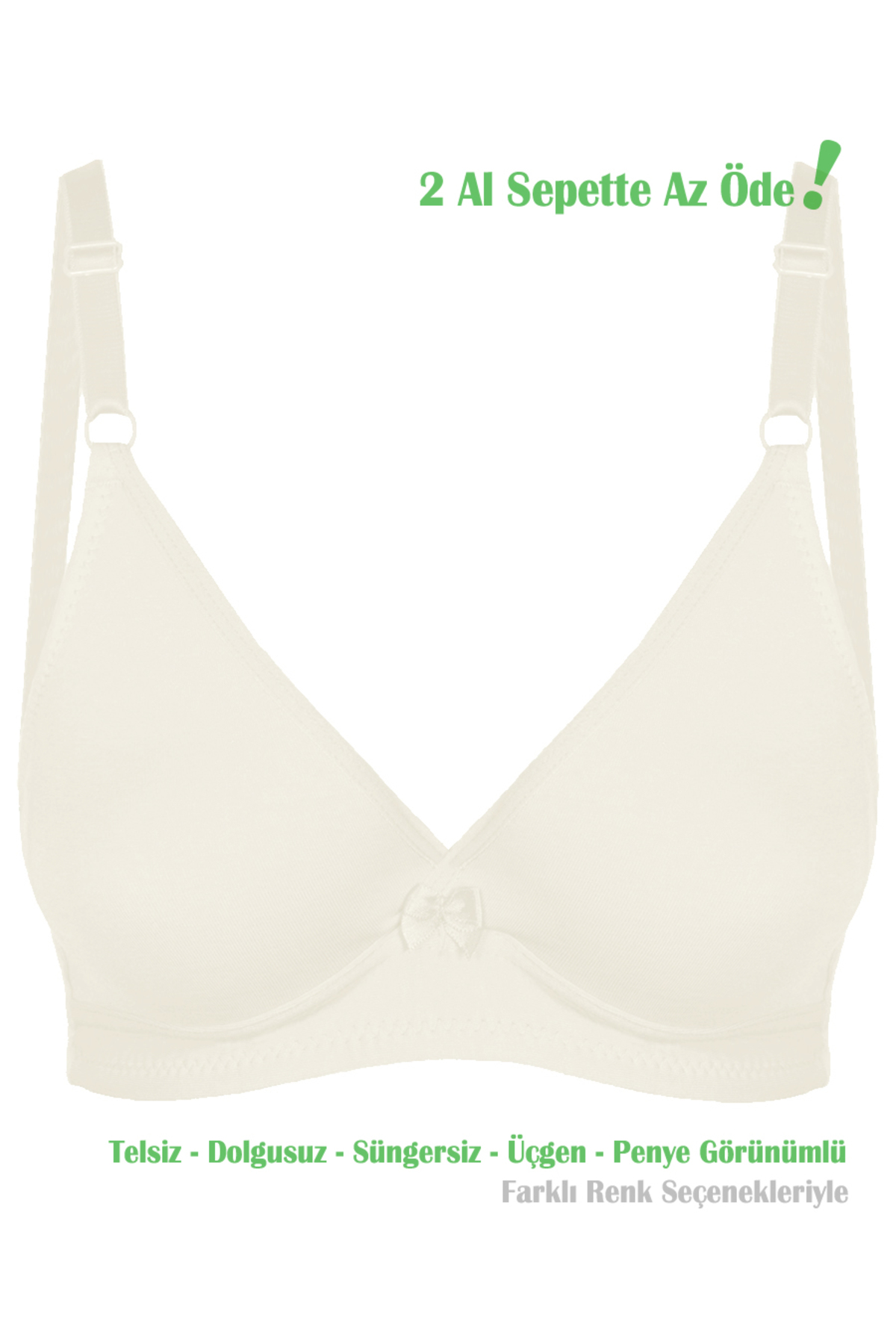 Women's Ecru Basic Triangle Combed Cotton Bra