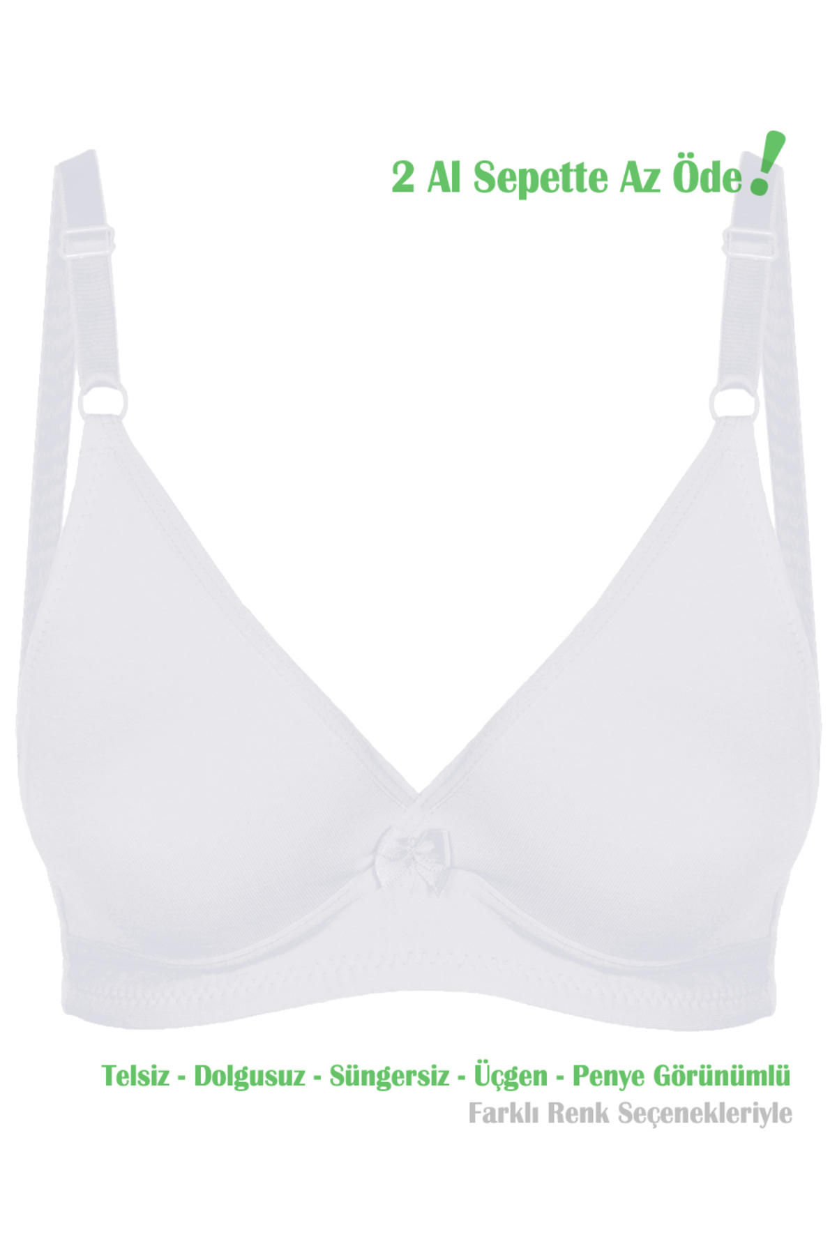 Women's White Basic Triangle Combed Cotton Bra