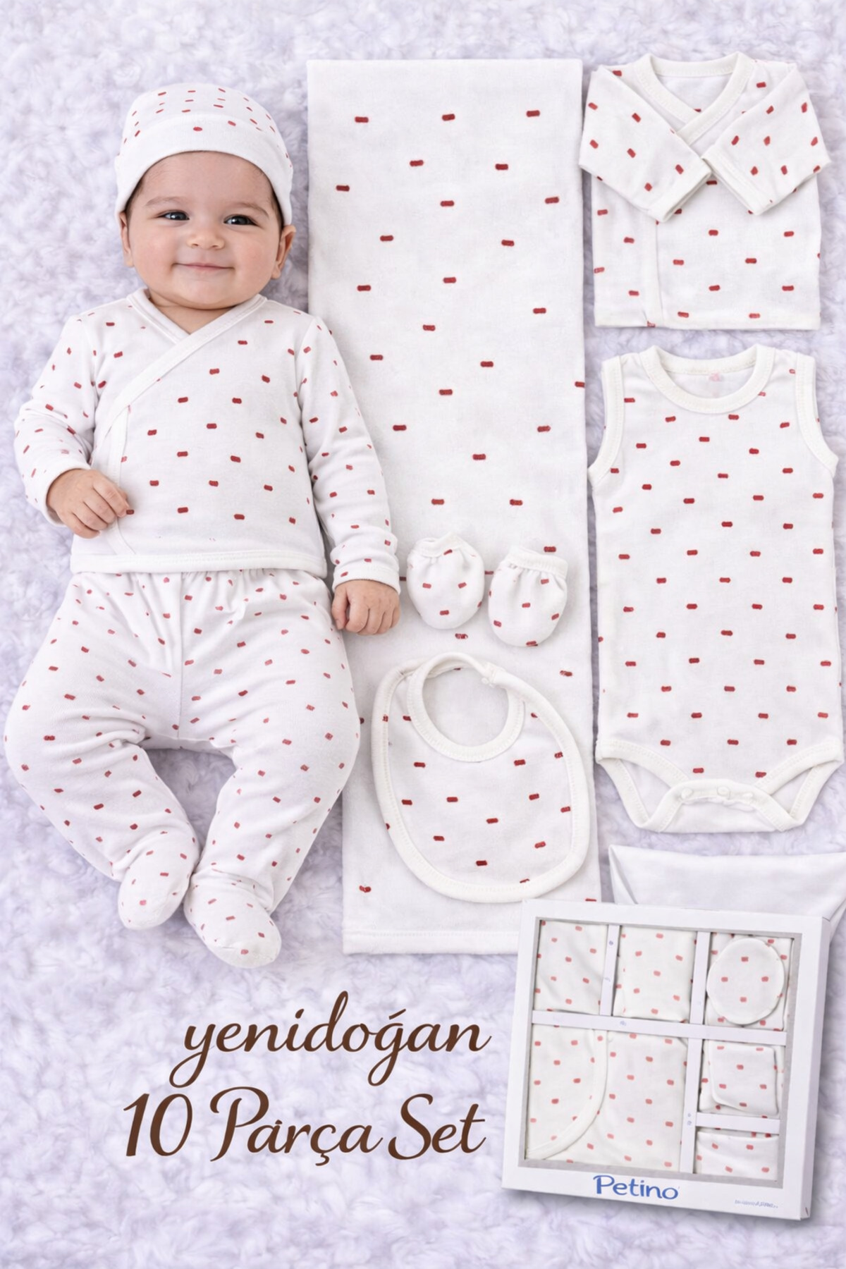 Petino Kalp Desenli 10 Parça Kız Bebek Yenidoğan Seti Hastane Çıkışı – %100 Pamuk Yumuşacık Yeni Sezon fotoğrafı 2 (önizleme)