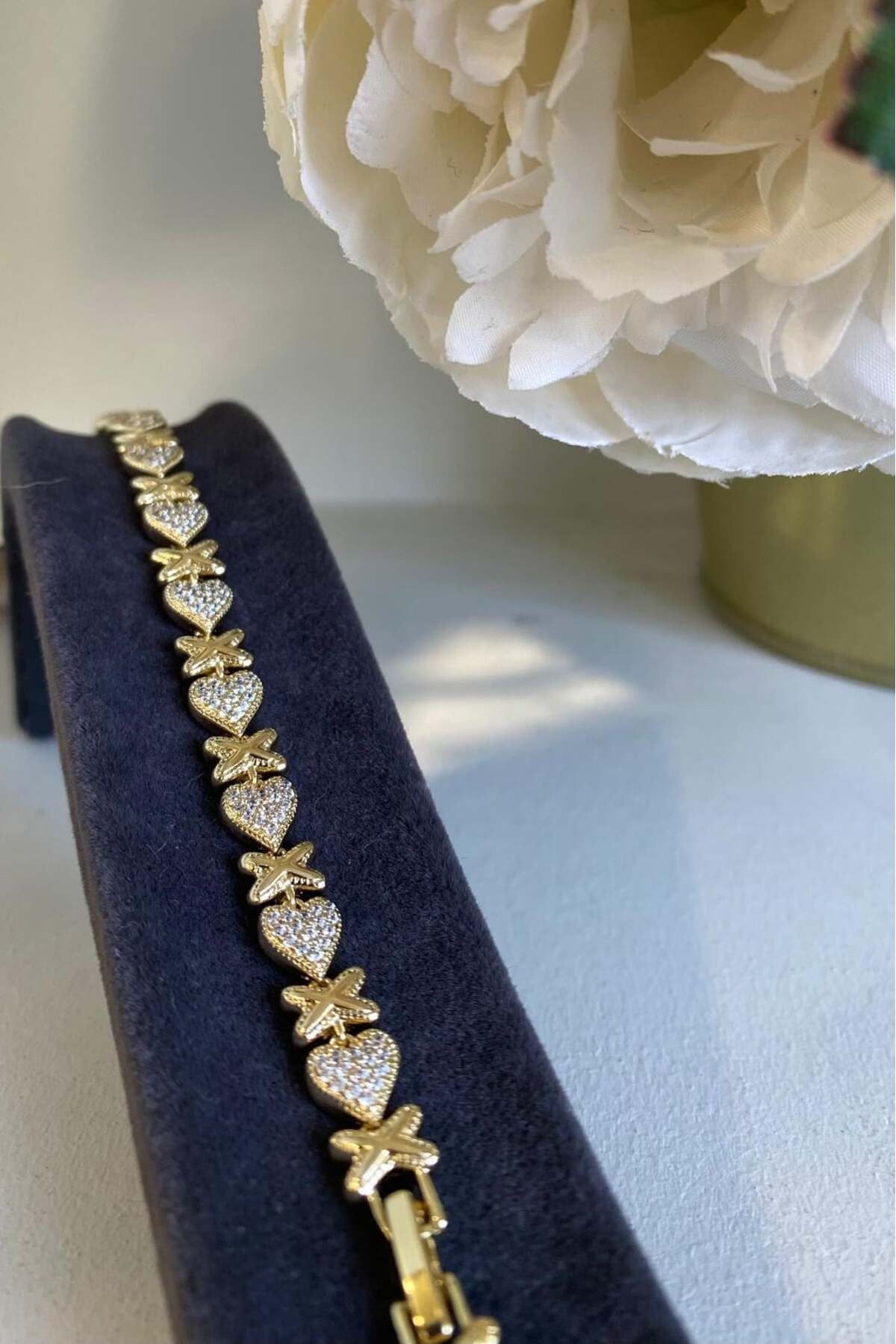 Haziran Accessories Lux Design With Heart Stone And X Combination 