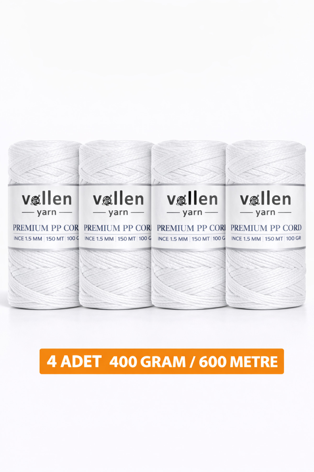 600m Polyester Macrame Rope, Underplate Rope, Bag Rope, Bracelet Rope,macrame,white 1.5mm-400gr