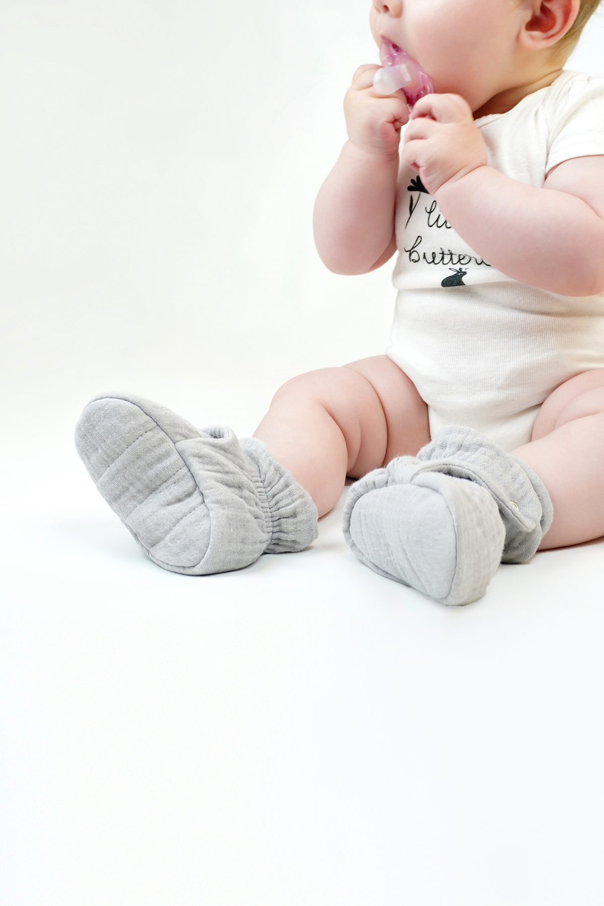 BabyZilla Organik Pamuk Müslin Bebek Patiği, Yenidoğan Yazlık Panduf fotoğrafı 4 (önizleme)