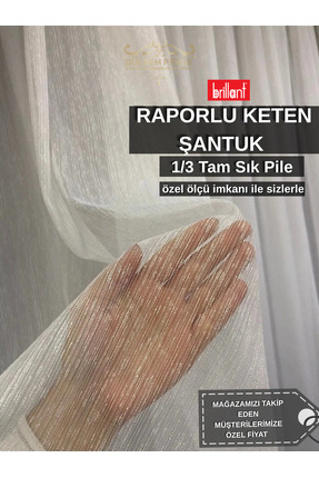 Gülsem Perde Brillant Keten Şantuk Tül Perde 1/3 (SIK) Pile Ozel Olcu Yapılır