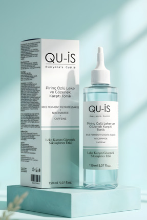 QU-İS Pirinç Fermenti & Niacinamide + Caffeine Tonik - Gözenek Karşıtı Cam Ci...