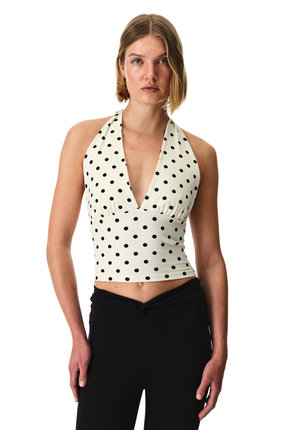 Penti Puantiyeli Halter Yaka Pamuklu Üst