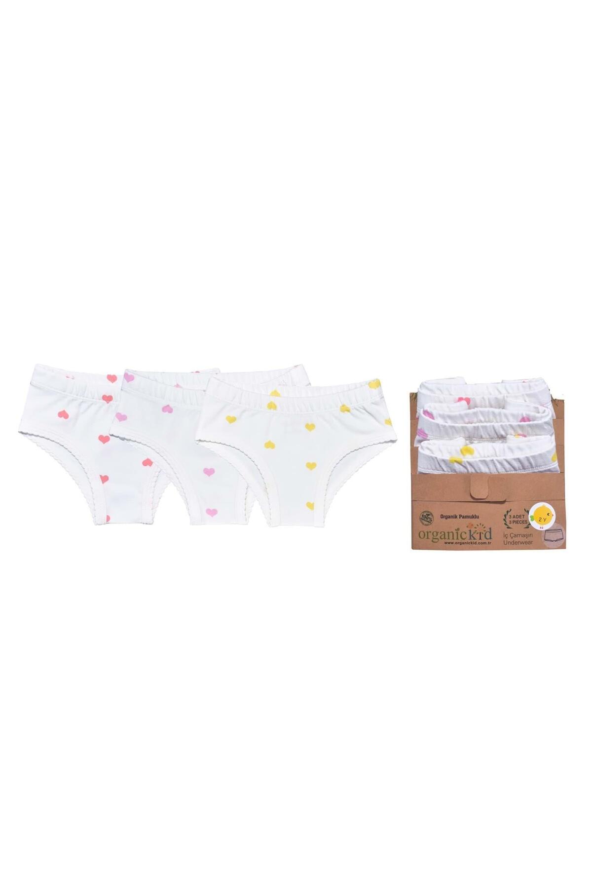 OrganicKid Hearts Kız Çocuk İç Çamaşır Set 3'lü fotoğrafı 3 (önizleme)