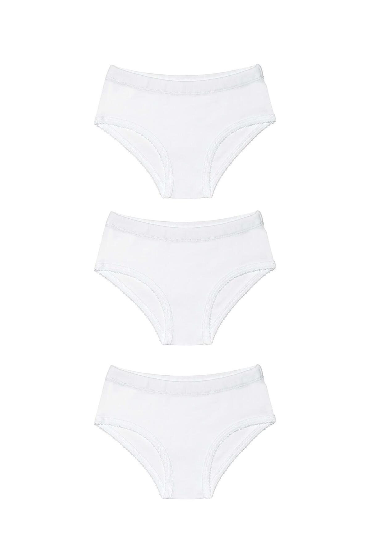 OrganicKid Basic Beyaz Kız Çocuk İç Çamaşır Set 3'lü fotoğrafı 3 (önizleme)