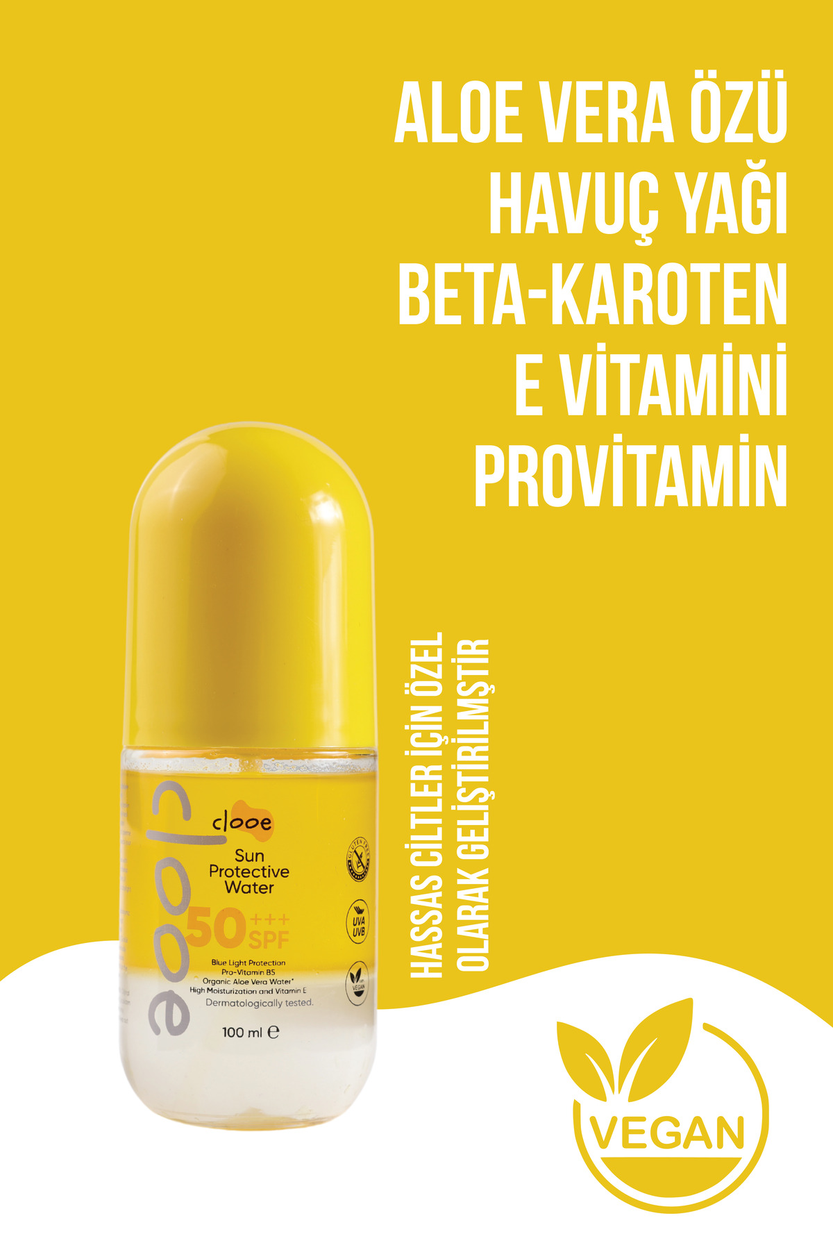 Vegan Çift Fazlı Güneş Suyu 50 SPF+ Çok Yüksek Koruma 100 ml - 2'li Set — PKA017 — تصویر 4 از 9