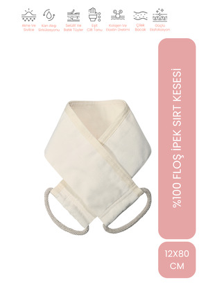 LET'SCRUB Krep Sırt Banyo Duş Kesesi %100 Floş Ipek Sırt Kesesi 12x80 Cm