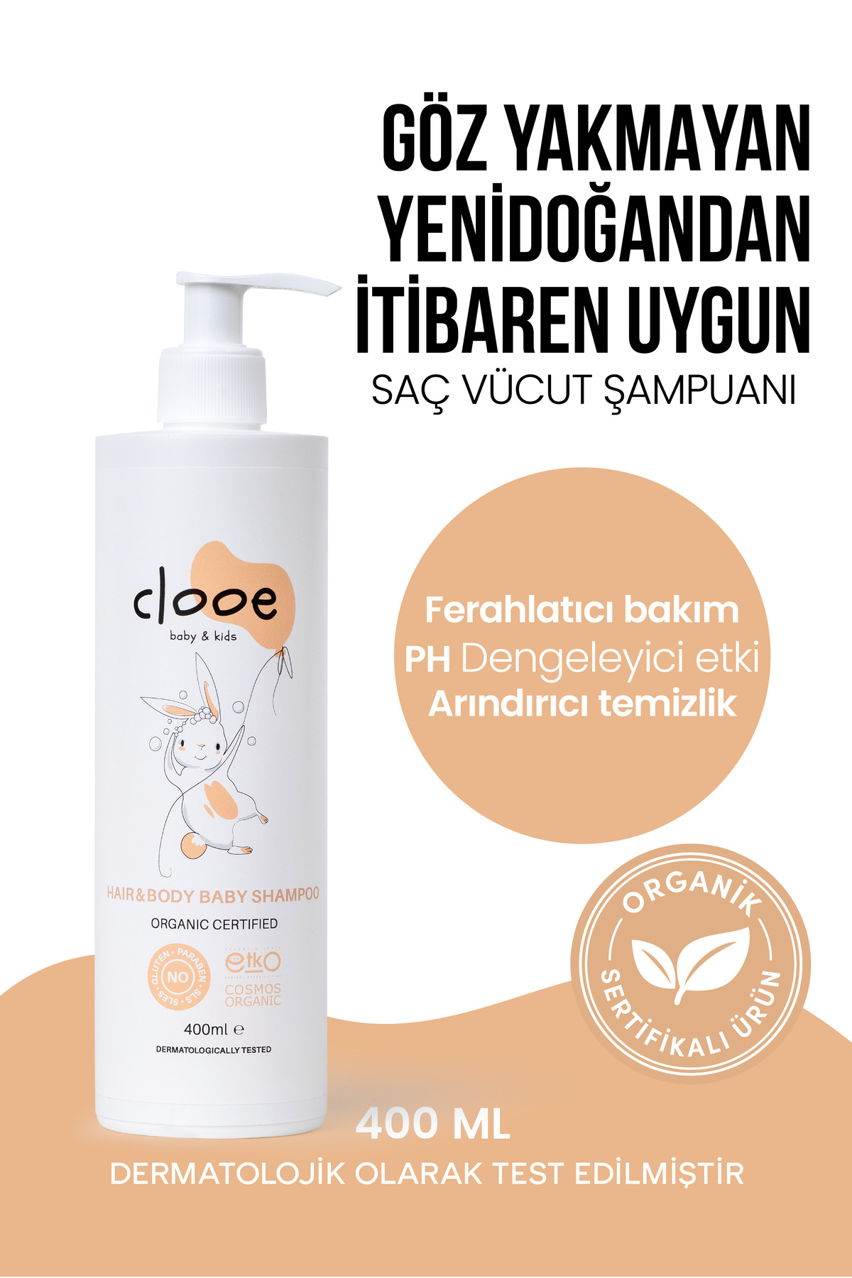 clooe Vegan Organik Bebek Bakım Seti - Yenidoğan Uyumlu Şampuan, Yağ, Pudra ve Losyon 4'lü Avantaj Paketi fotoğrafı 2 (önizleme)
