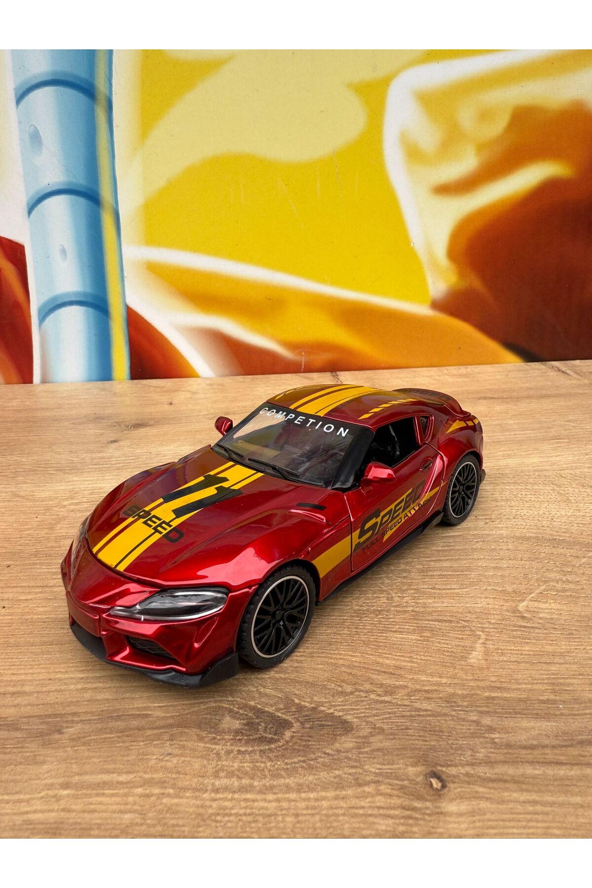 scntoys Metal Oyuncak Araba Toyota Supra Çek Bırak Model Araba Diecast Araba Supra Araba fotoğrafı 5 (önizleme)