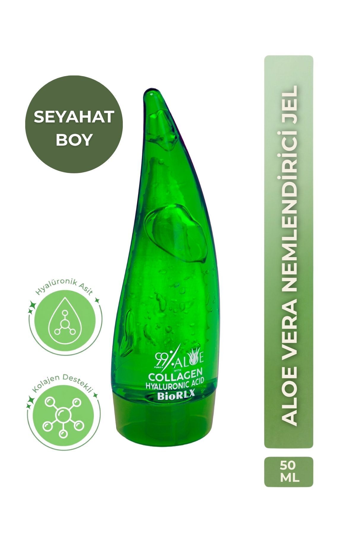 BioRLX %99 Aloe Vera Jeli, Kolajen Ve Hyaluronik Asit 50ml 1+1  HEDYE(2ADET) - Fiyat, Yorumlar