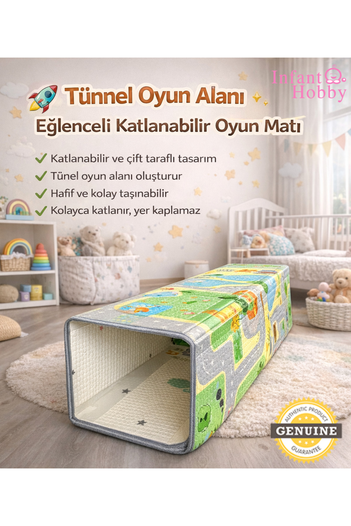 İnfant Hobby Best Friends Premium Katlanabilir Oyun Matı Oyun Halısı (ÖZEL KORUYUCU KENAR BİYE) fotoğrafı 5 (önizleme)