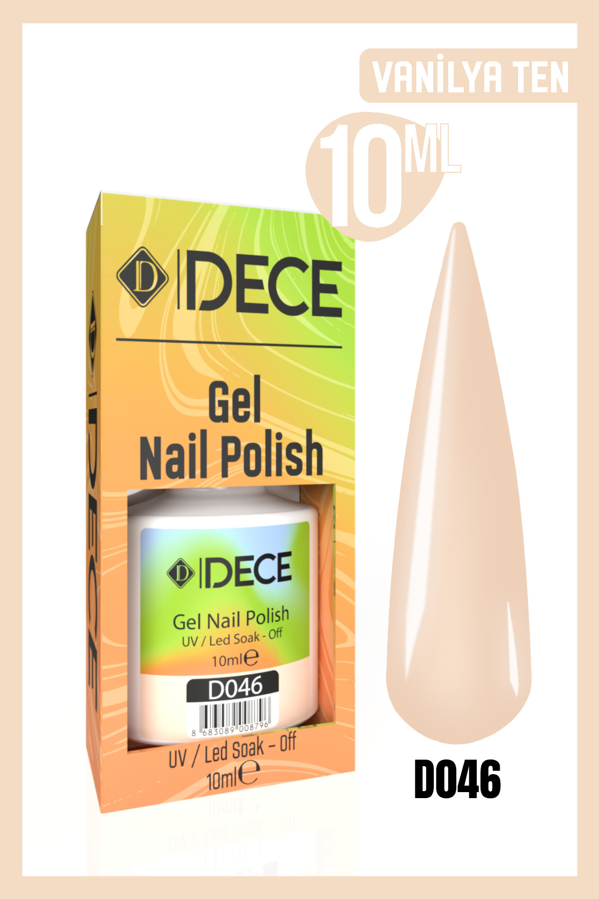 Kalıcı Oje UV LED D046 (NUDE SERİSİ) 10ml — بژ 8683089008345004