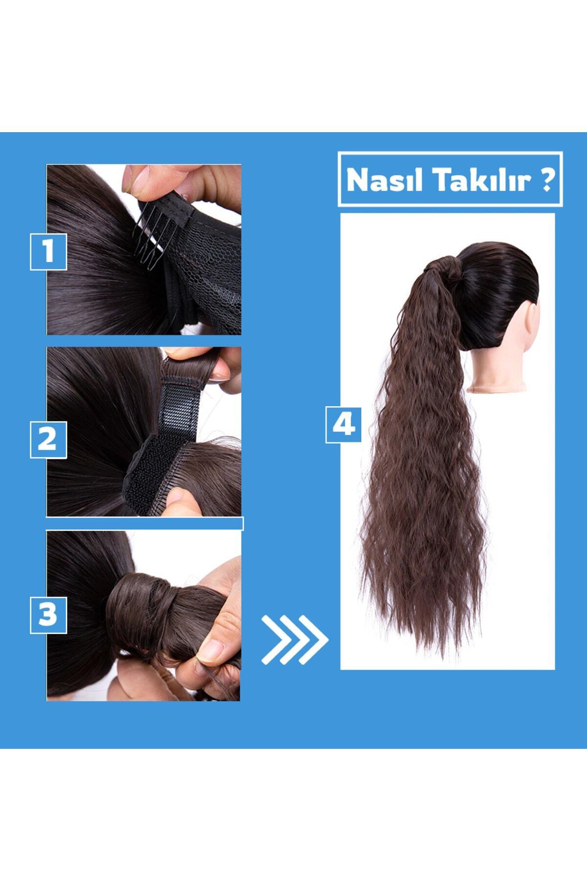 Kahverengi Platin Ombreli Dolamalı Düz At Kuyruğu Renk No:60af8b — remyhair0312-60AF8B — تصویر 3 از 4