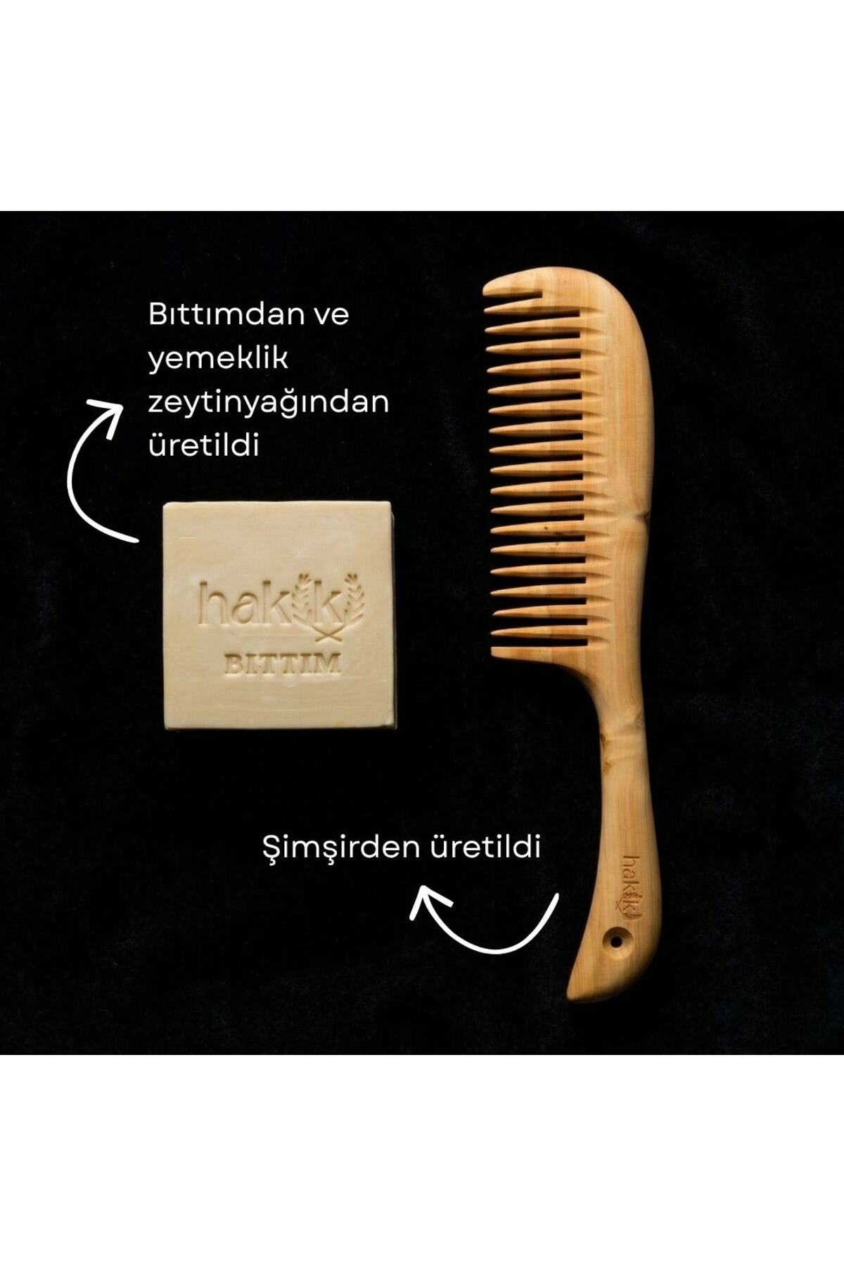 Saplı Şimşir Tarak & Bıttım Sabunu Seti | Bıttım ve Yemeklik Zeytinyağı ile Doğal Saç ve Cilt Bakımı — MY9XWBG4CL — تصویر 4 از 5