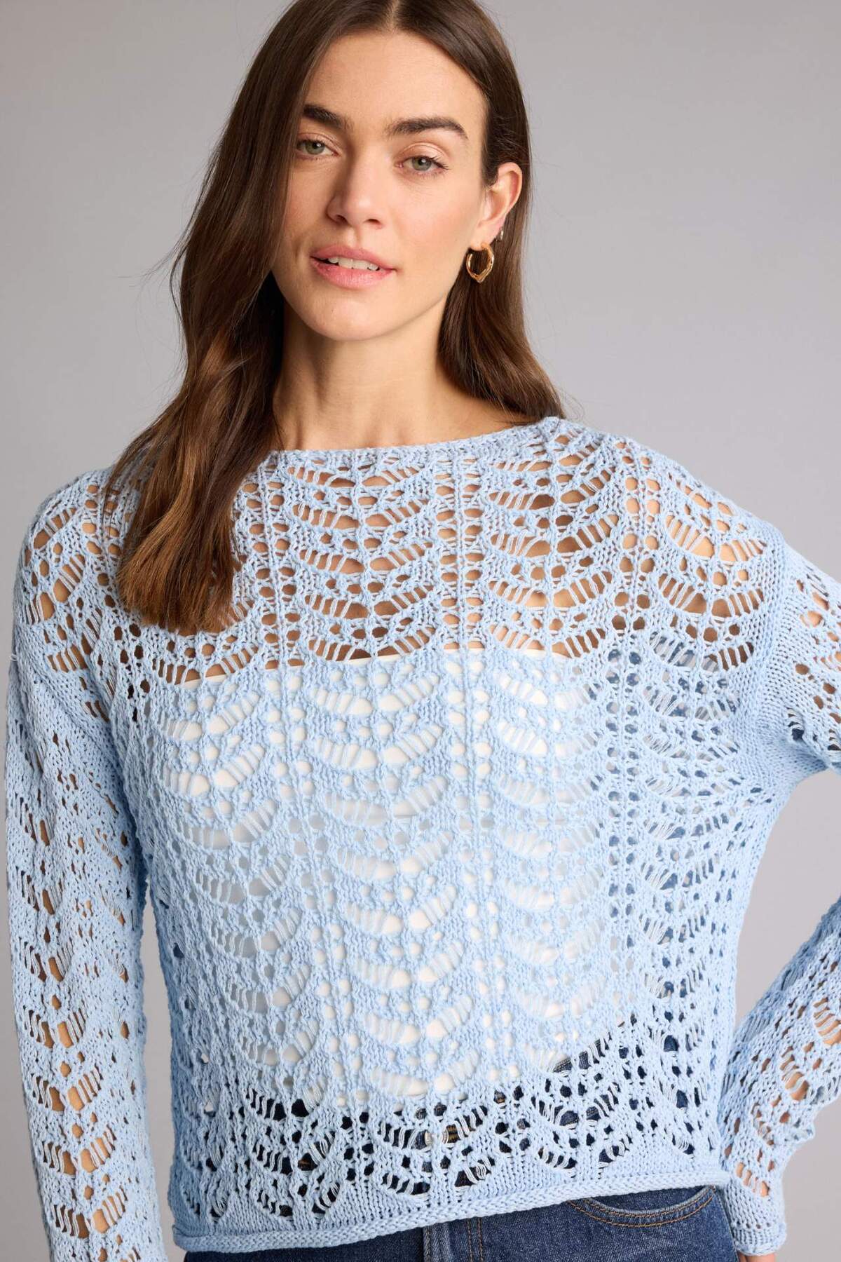 Defacto  Regular Fıt Kayık Yaka Triko Kazak F7079AX26SP - Görsel 3