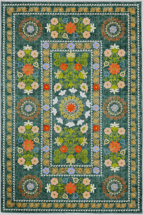 kilim home Flora Anatolia Garden Etnik Desenli Yıkanabilir Pamuk Taban Modern...
