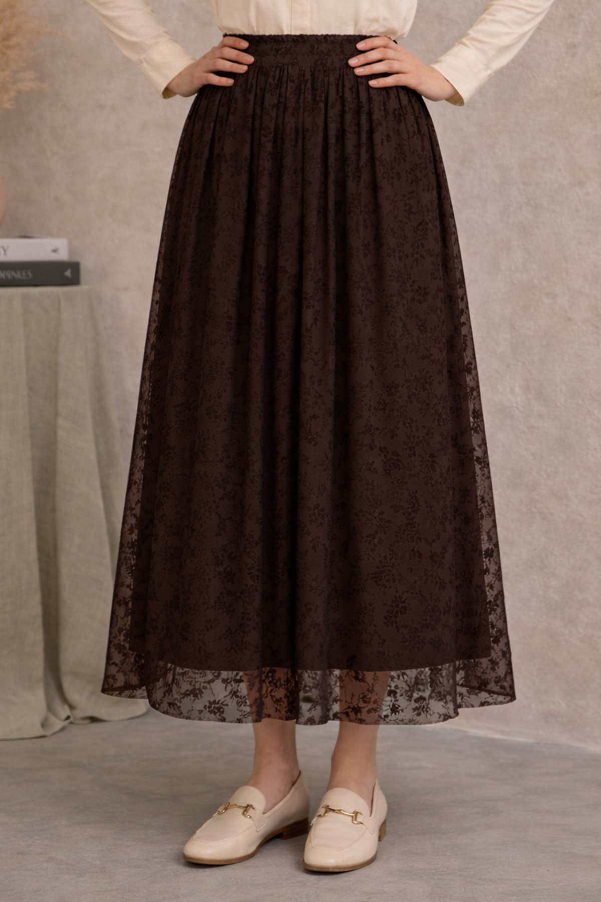 benguen  Danteli Flok Etek A220 Kahverengi