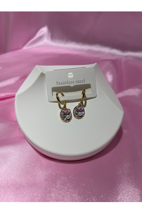 BE Bijuteri Çiçek Detaylı Vintage Tasarım Çelik Küpe