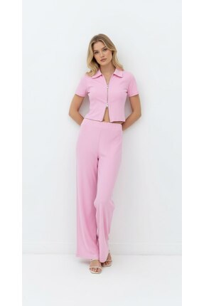 mysimy Kadın Polo Yaka Fermuar Detay Modal Touch Alt Üst Takım