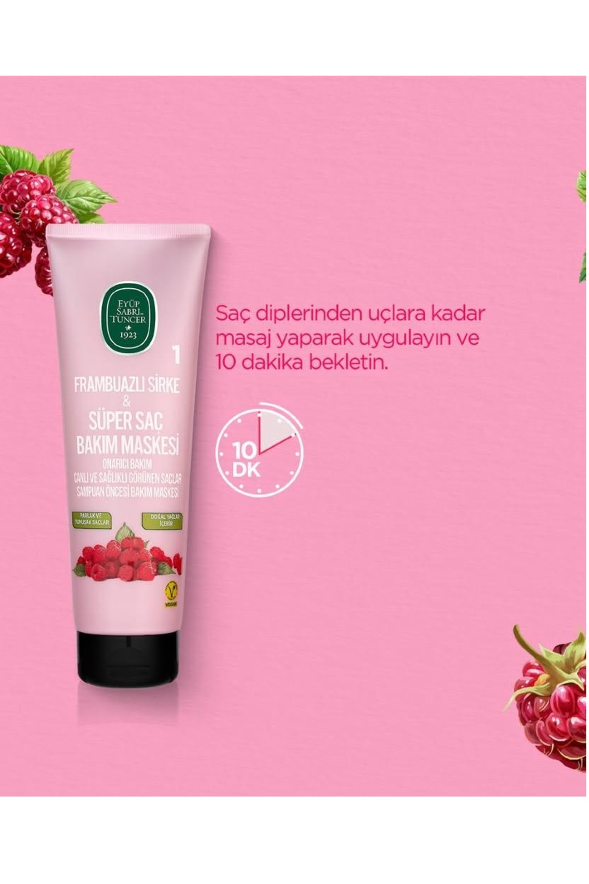 FRAMBUAZLI SÜPER 4'LÜ SAÇ BAKIM, 2 ADET TONİK, SPREY VE MASKE,H-PRO HİJYEN — hpro-estseries0567 — تصویر 4 از 5