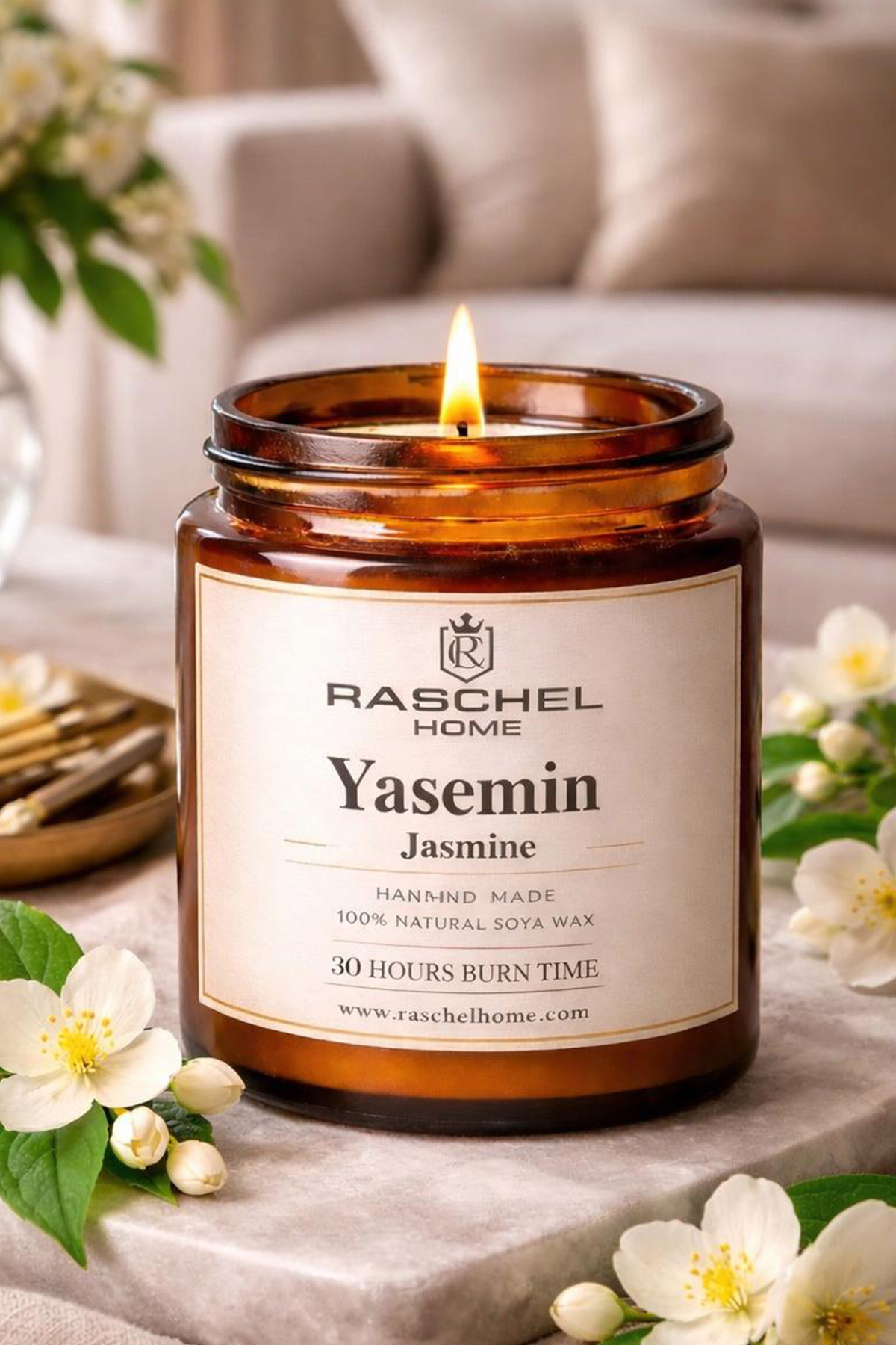 100% Natural Decorative Premium Extra Intense Essence Scented 170 cc Jar Candle 30 Hours Burning