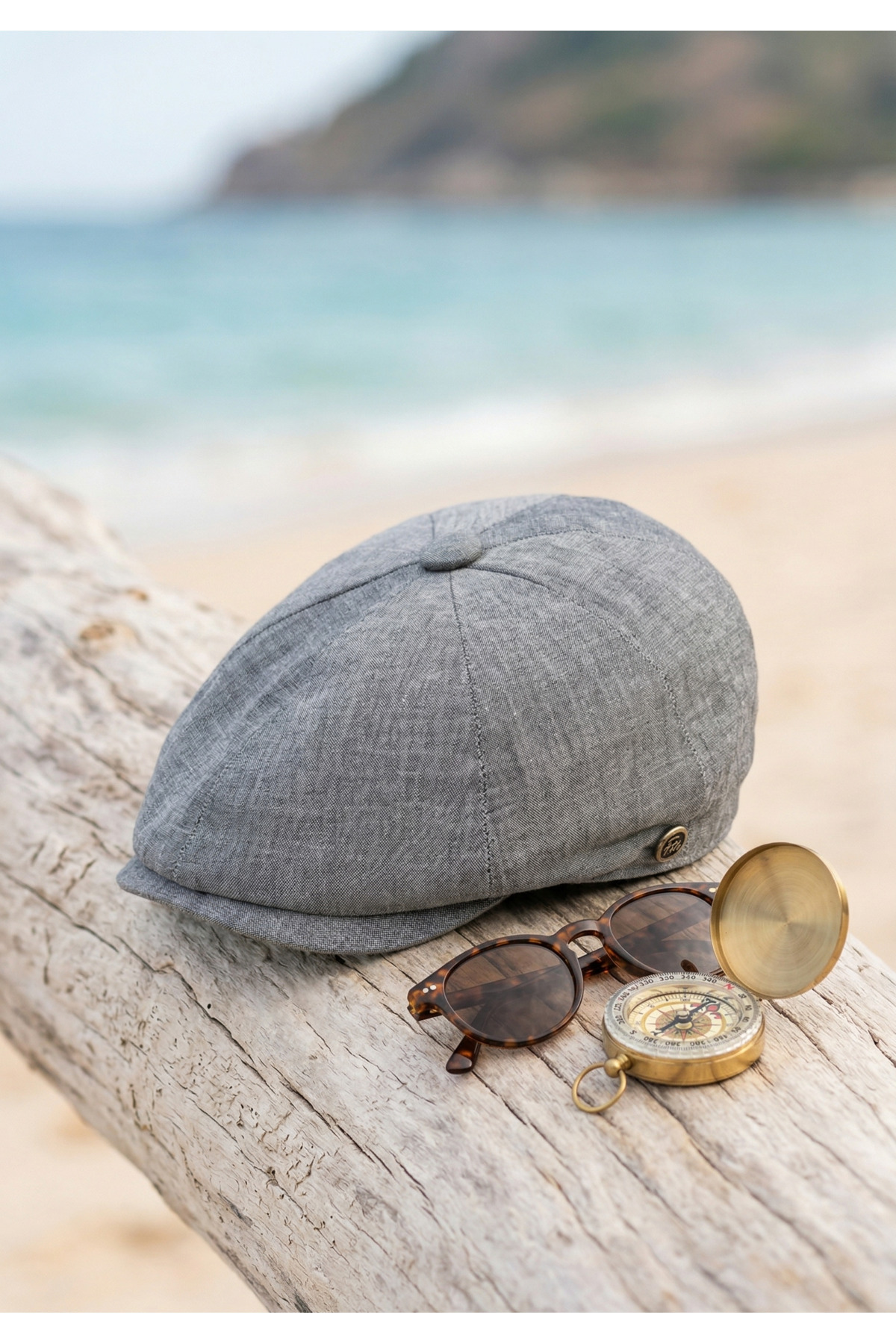 emybox  %100 Keten 8 Parça Erkek Kasket Old Money Klasik Şapka - El Yapımı Yazlık Lastikli Terletmez - Görsel 2