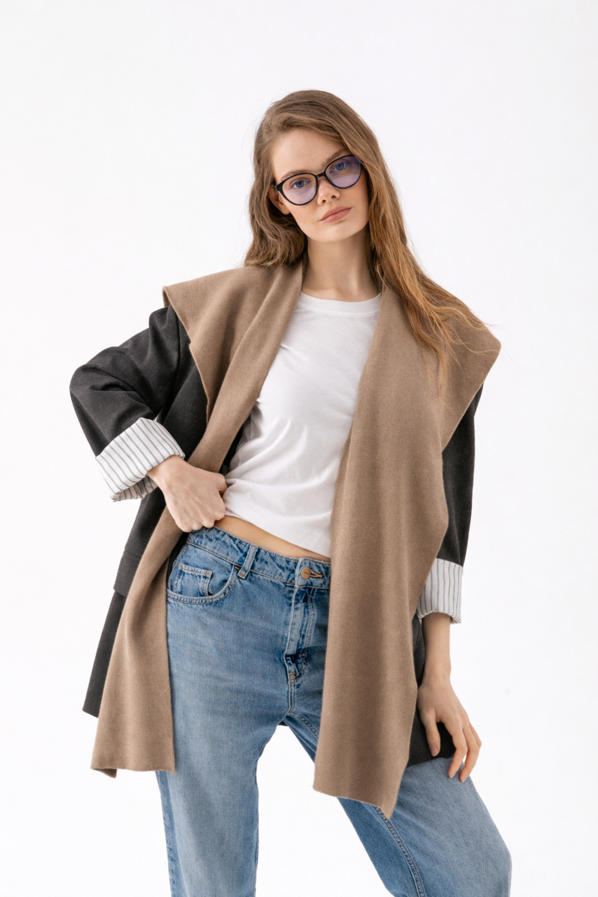 Wega Moda Kare Parçalı Patchwork Atkı - Spor Triko Örme Omuz Atkısı | Unisex Boho Şal - Atkı