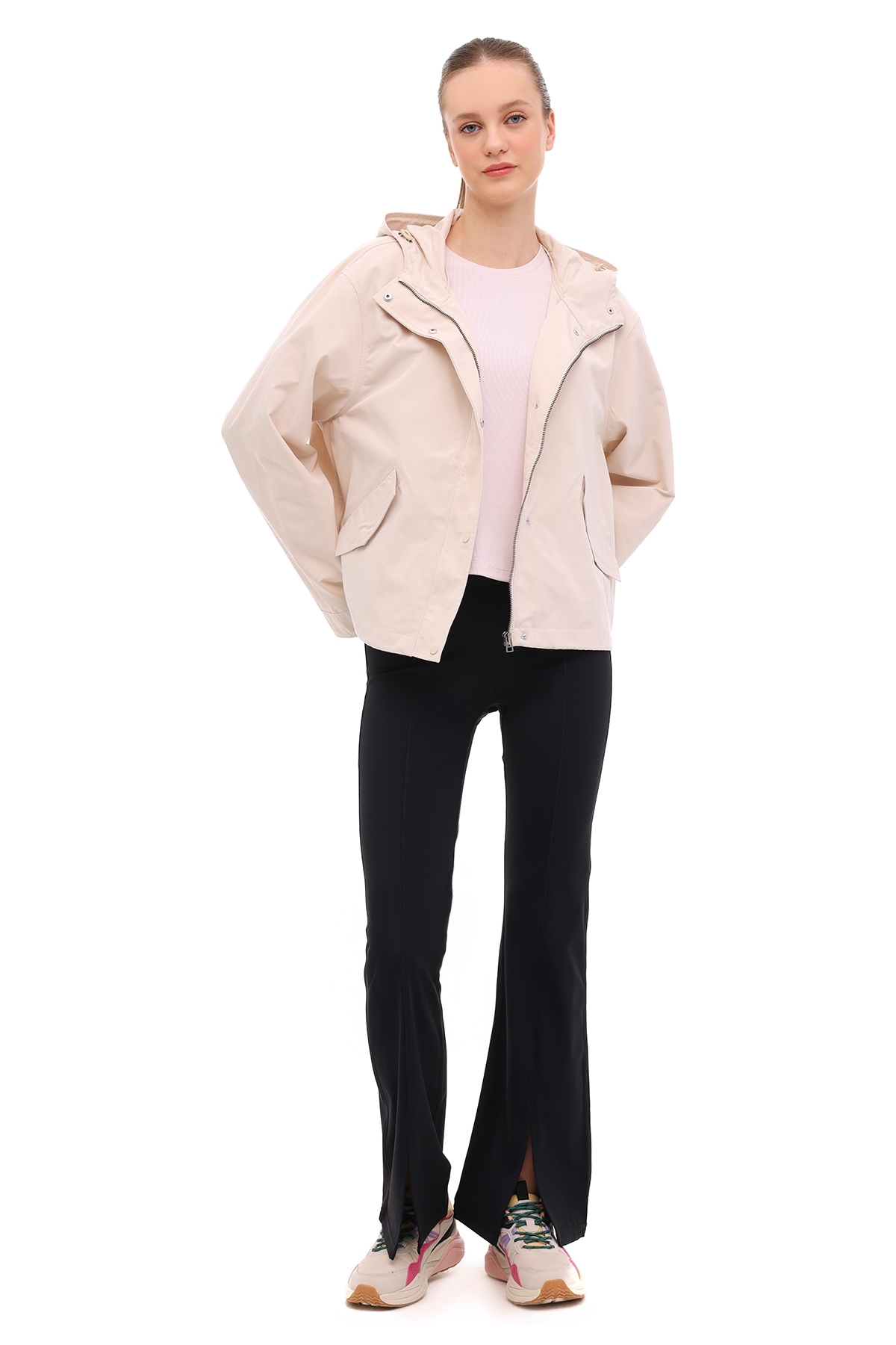 Lumberjack  WL 1UZU SS-103 5PR Ekru Kadın Yağmurluk - Görsel 3