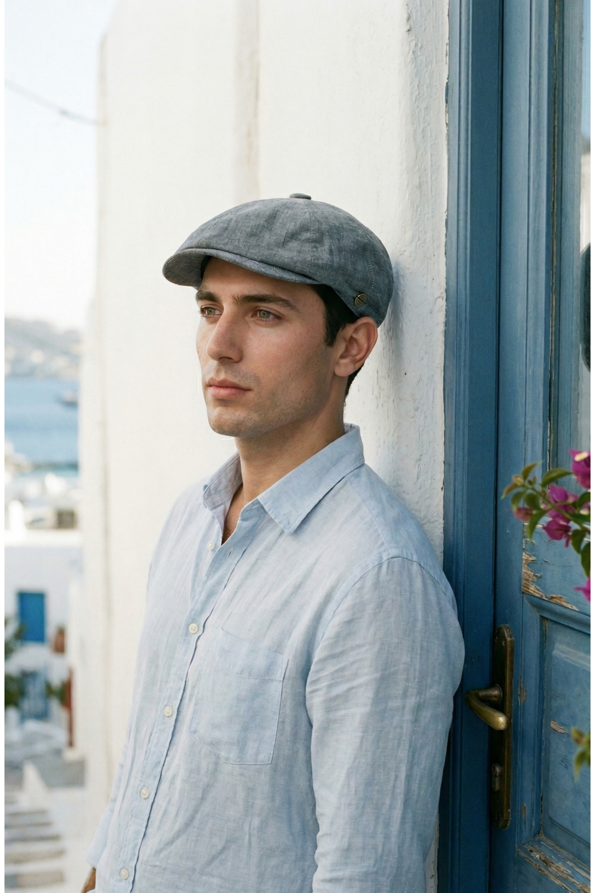 emybox  %100 Keten 8 Parça Erkek Kasket Old Money Klasik Şapka - El Yapımı Yazlık Lastikli Terletmez - Görsel 4