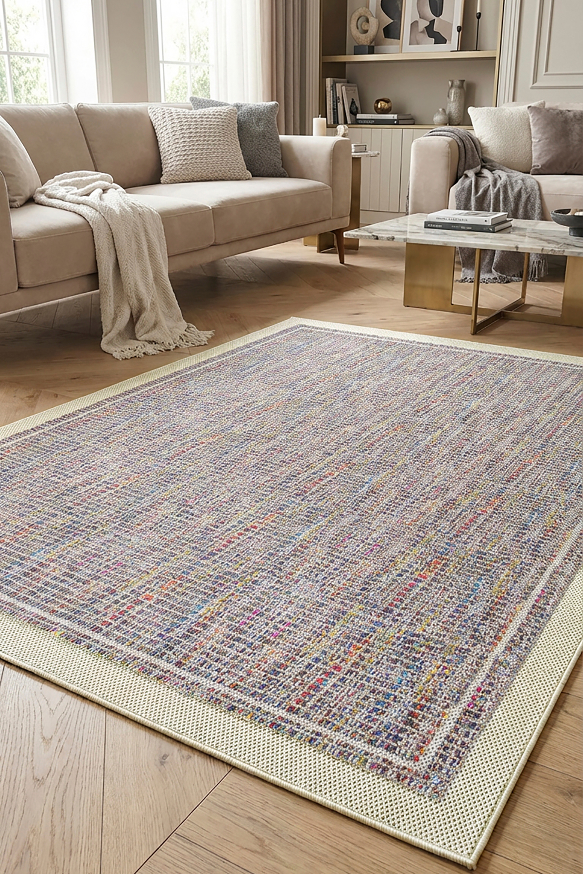 Sisal Color Vintage Patterned Retro Living Room Rug Kitchen Rug Corridor Rug