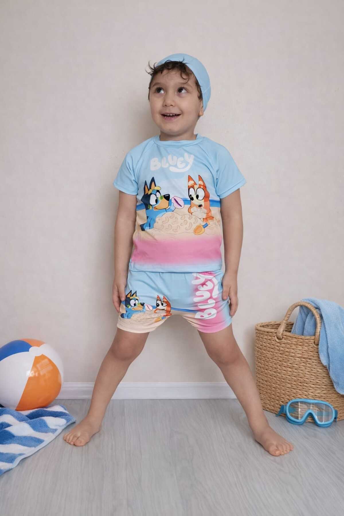 Belya Kids Wear Erkek Çocuk Sevimli Karakterler 31 Boneli Şortlu Mayo fotoğrafı 2 (önizleme)