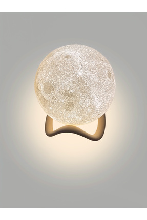 tbmaker 3D Baskı Pilli LED Ay Lambası ve Modern Standlı Gece Lambası