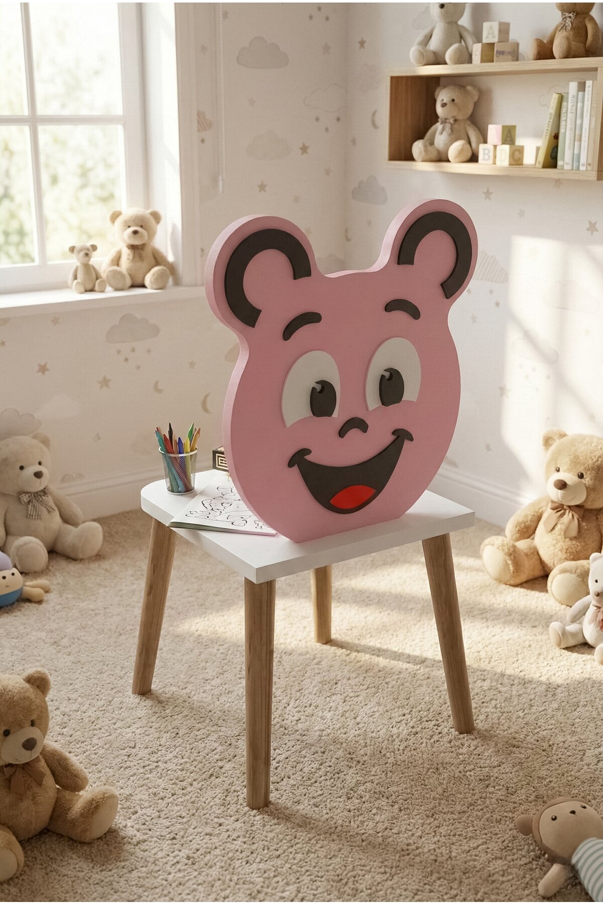 Goldfalez Happy Face Çocuk Sandalyesi Pembe görsel 2