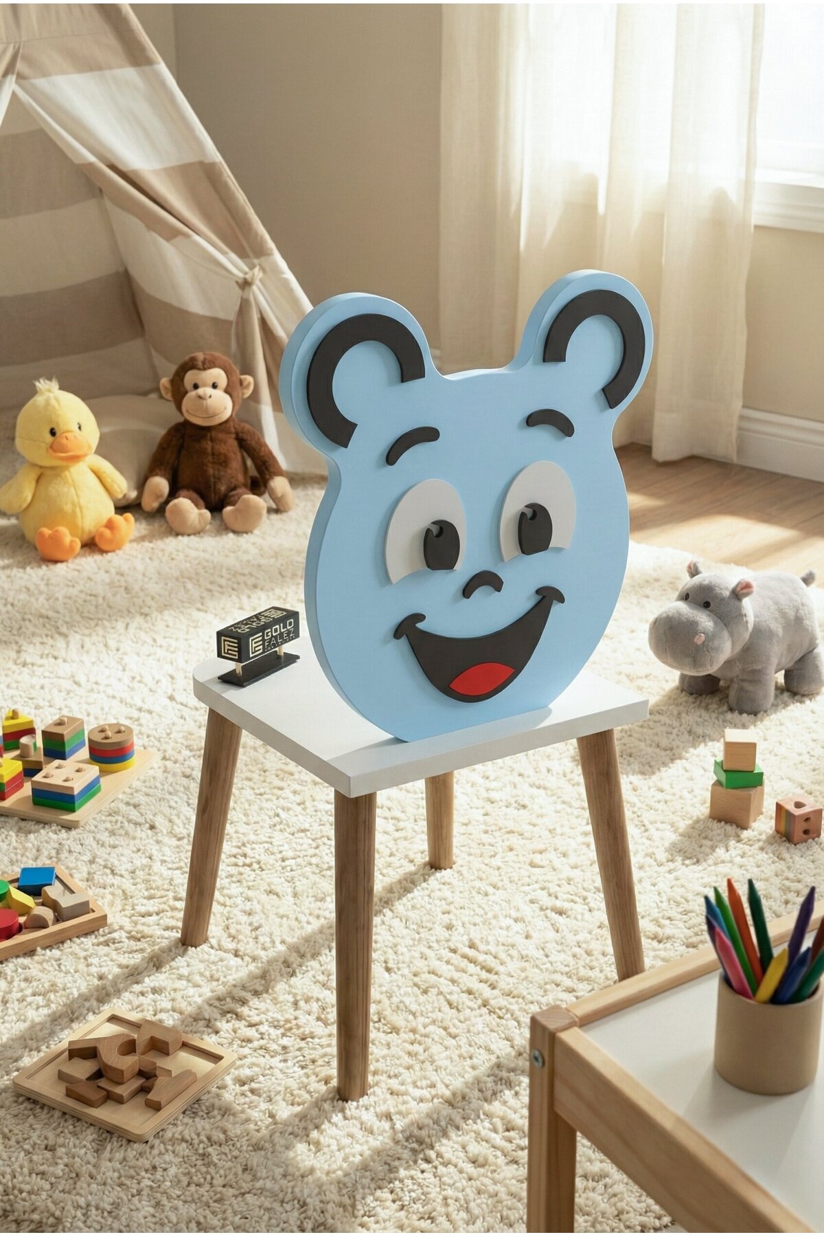 Goldfalez Happy Face Çocuk Sandalyesi Mavi