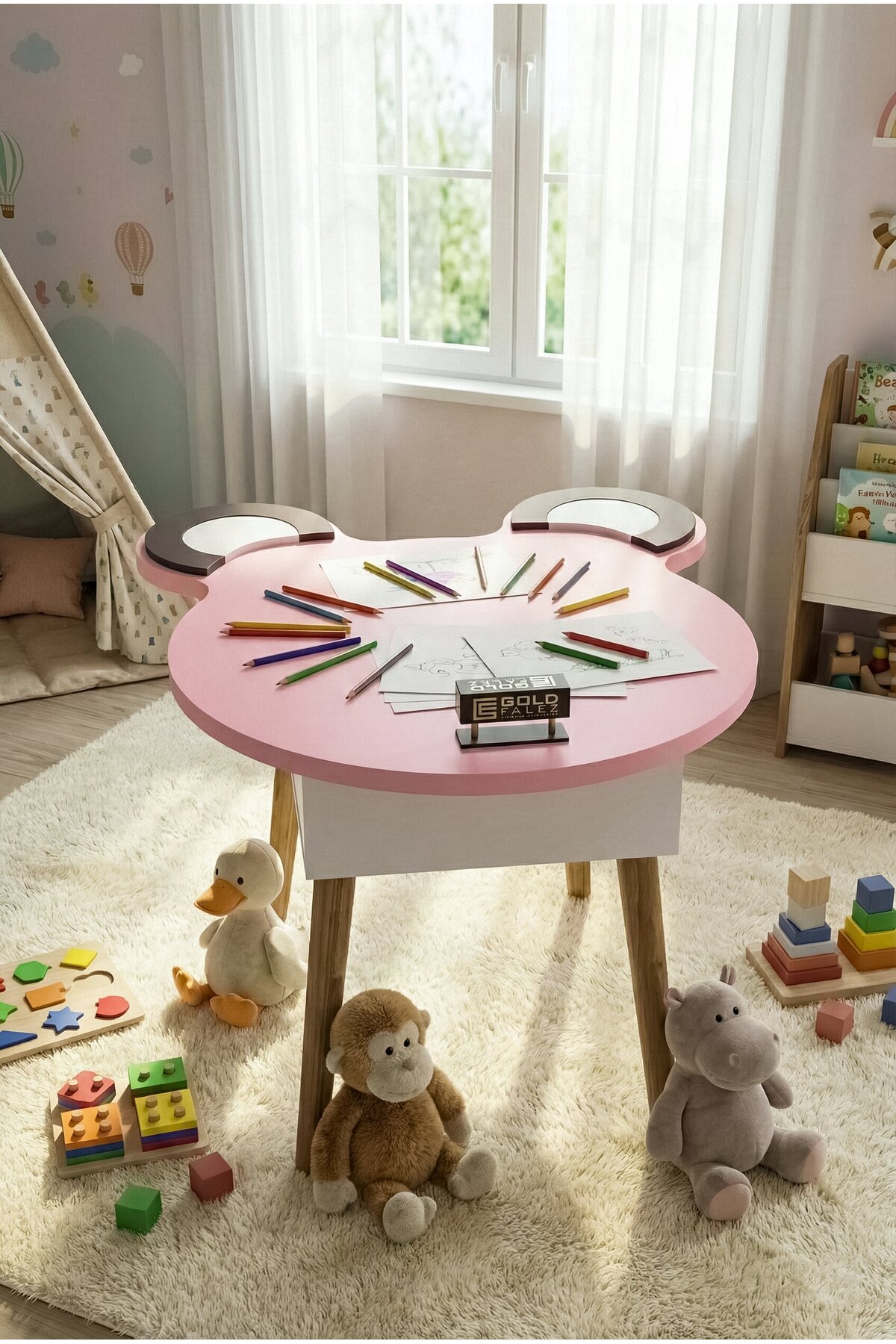 Goldfalez Happy Face Çocuk Masası Pembe görsel 4