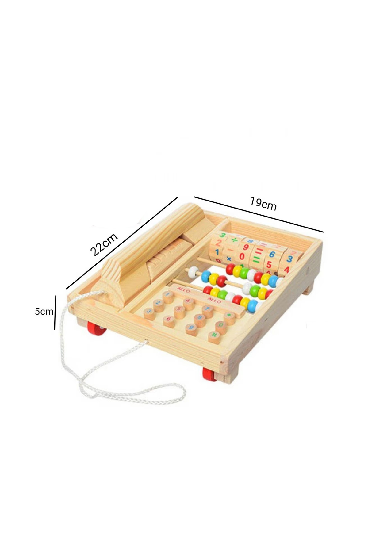 direkstoktan Eğitici Ahşap Çok Fonksiyonlu Telefon Oyuncağı - Abaküs ve Sayı Bloklu Matematik Seti - 36+ Ay fotoğrafı 5 (önizleme)