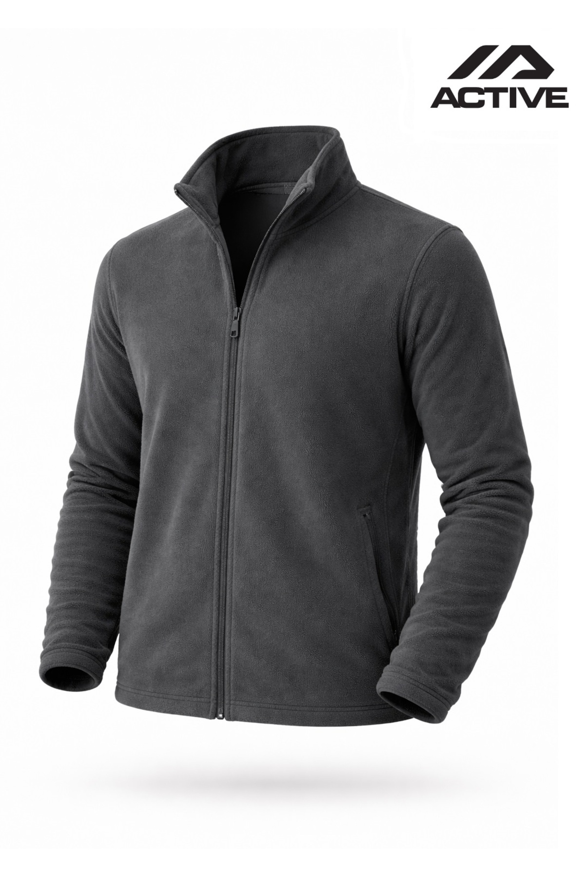 Active Fermuarlı Erkek Polar — خاکستری 373979