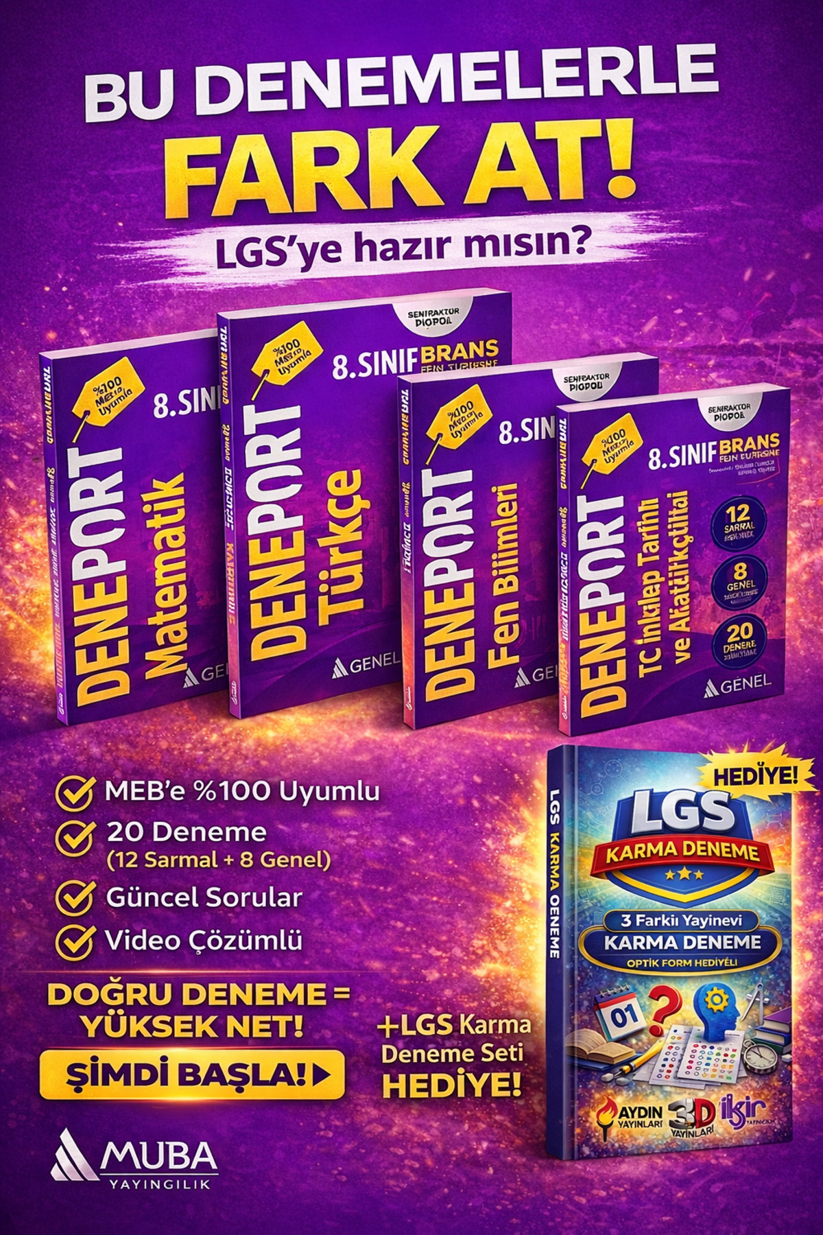 Muba Yayınları 8.SINIF LGS MUBA MATEMATİK FEN TÜRKÇE İNKİLAP