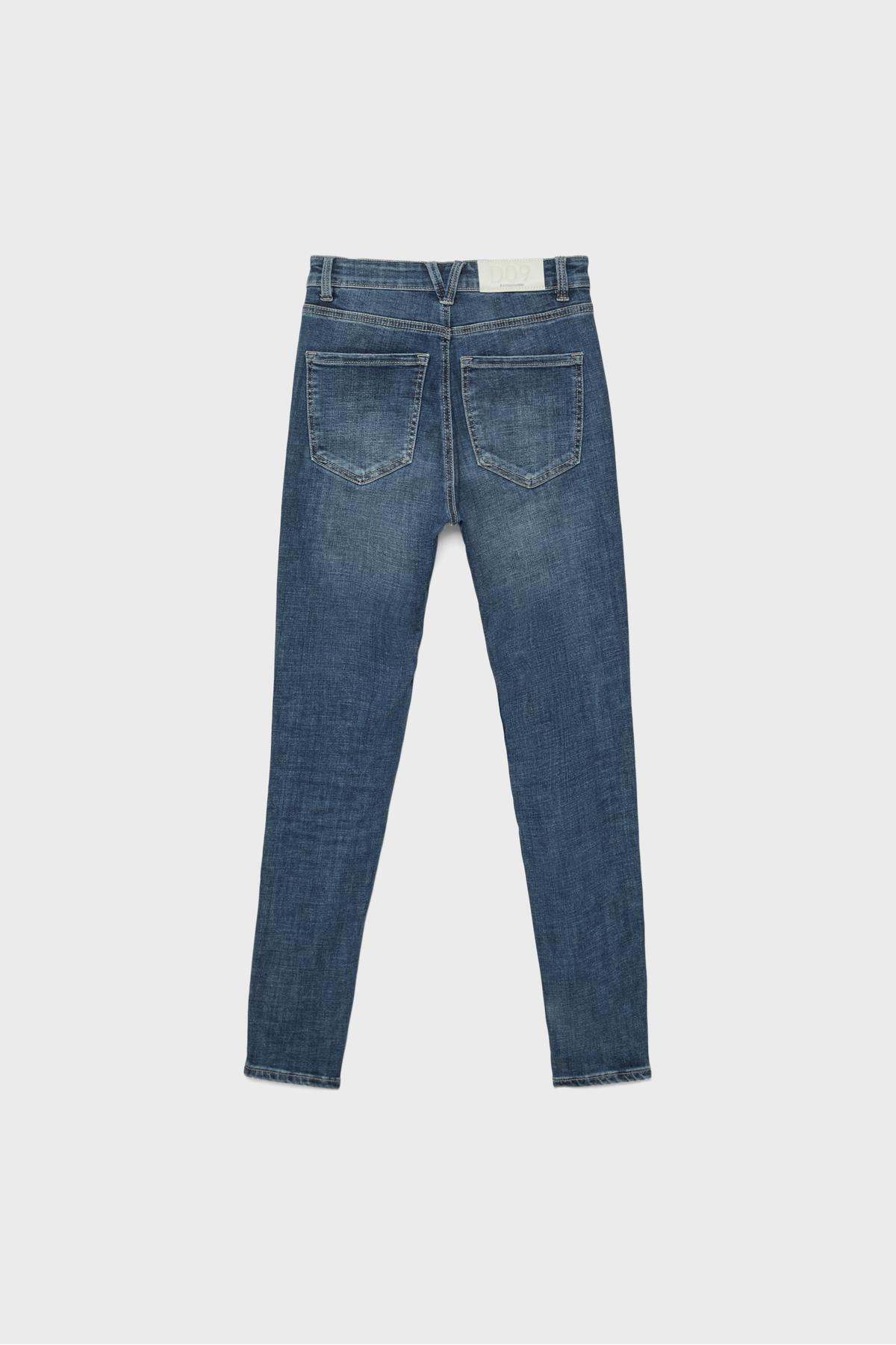 Stradivarius D09 süper yüksek bel skinny jean görsel 7