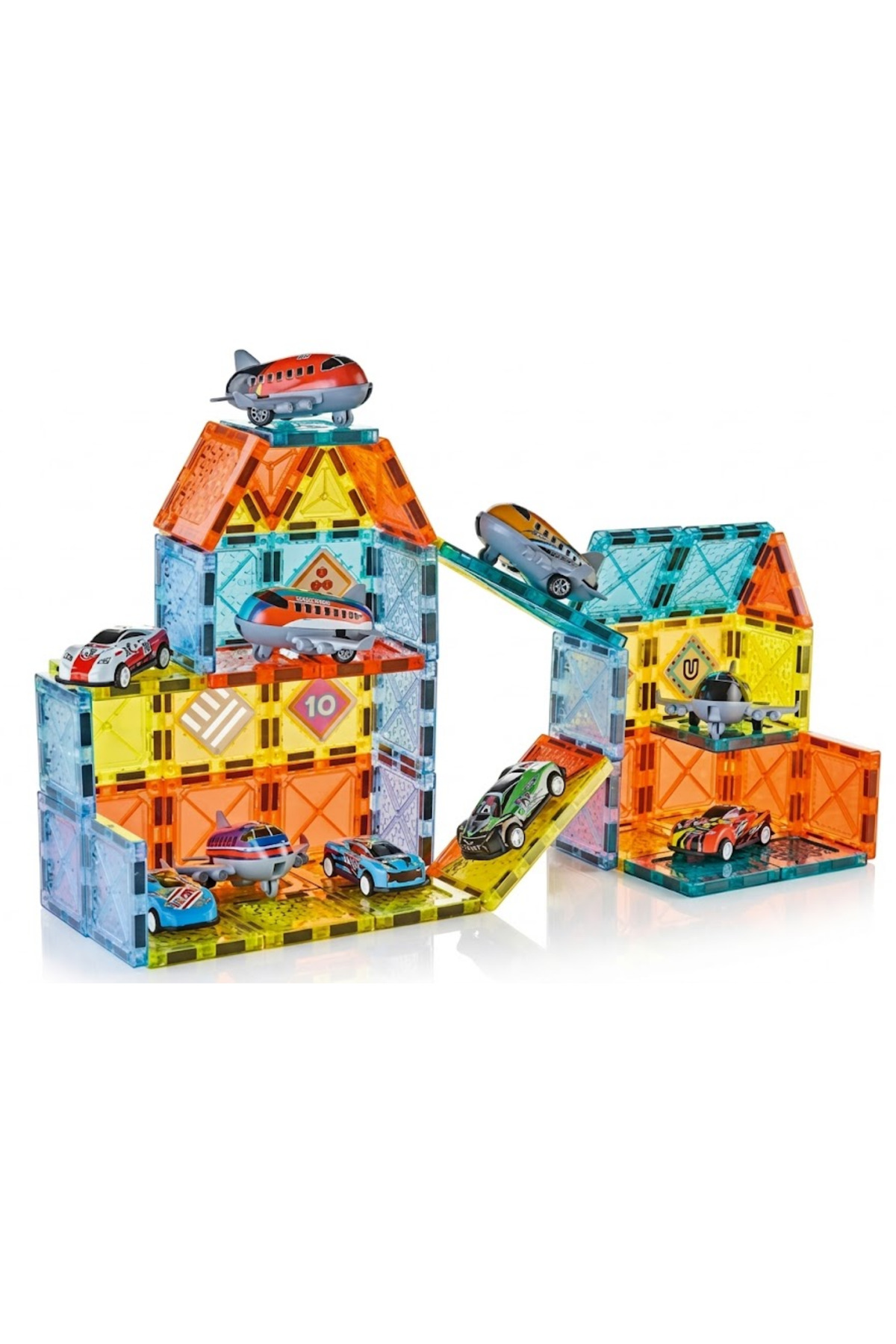 LRS STORE Manyetik Yapı Blokları–Çocuklar İçin Renkli 3 Boyutlu 94 Parça Mıknatıslı Karo Seti Arabalı fotoğrafı 5 (önizleme)