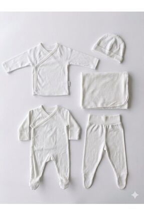 ciccimbaby Unisex Bebek Modal Kumaş Battaniyeli Tulumlu 5 Parça Yenidoğan Set...