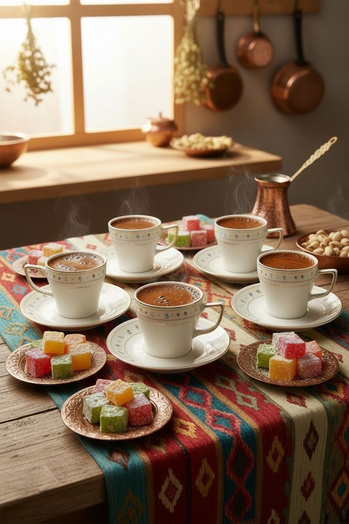Acar Made With Love 6 Kişilik Kahve Fincanı Takımı | Dekoratif ve Zarif Sunum Seti