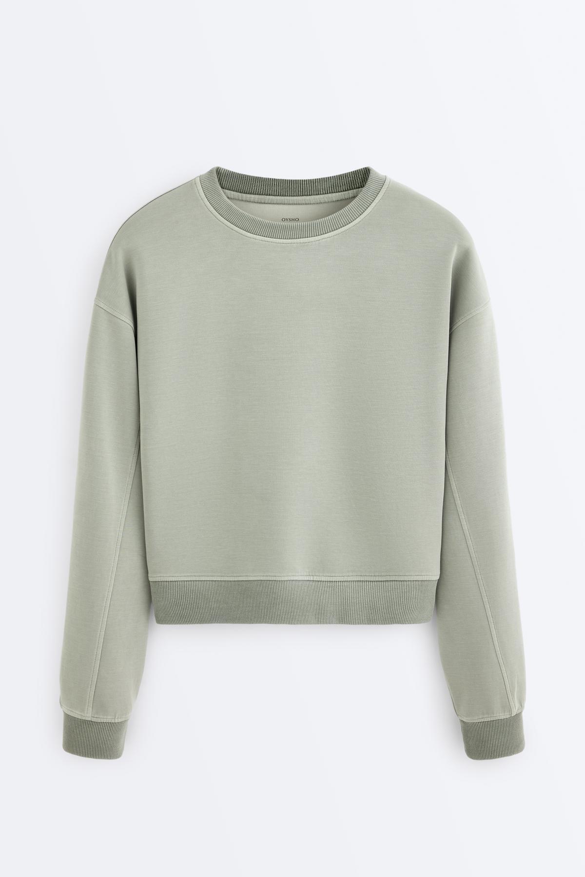 Oysho  Modal ve yumuşak tuşeli bisiklet yaka sweatshirt - Görsel 6